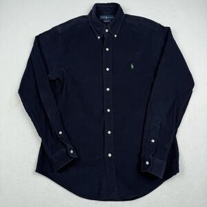 Polo Ralph Lauren Shirt Mens Medium Blue Corduroy Button Down Pony Logo
